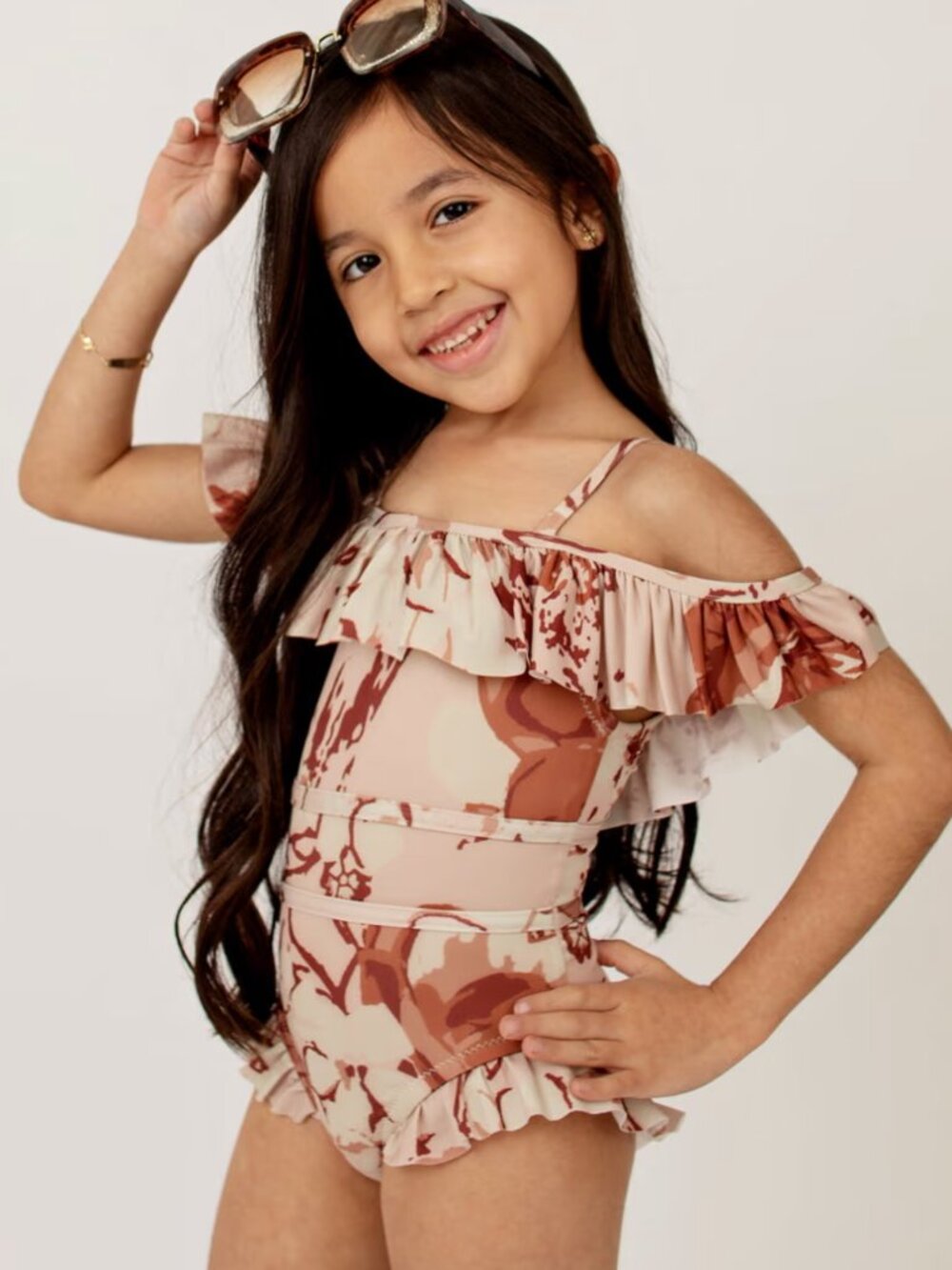 Mia Joy by Joyfolie Girls One Piece Floral Swimsuit Size 4